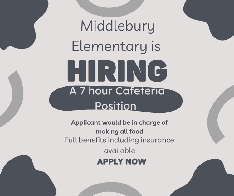 Cafeteria Position Available