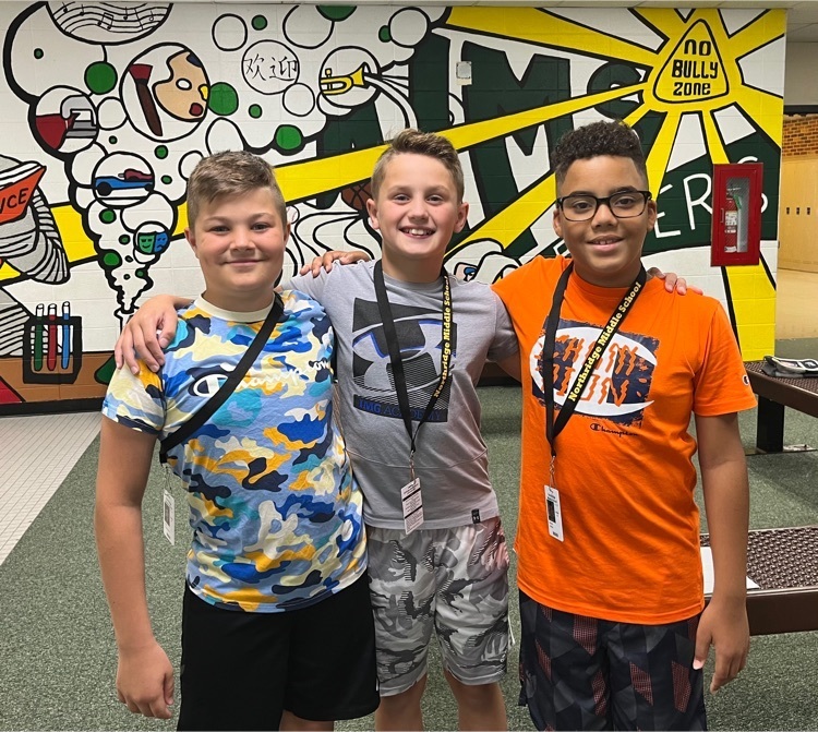 These 6th graders are enjoying their first day of middle school !